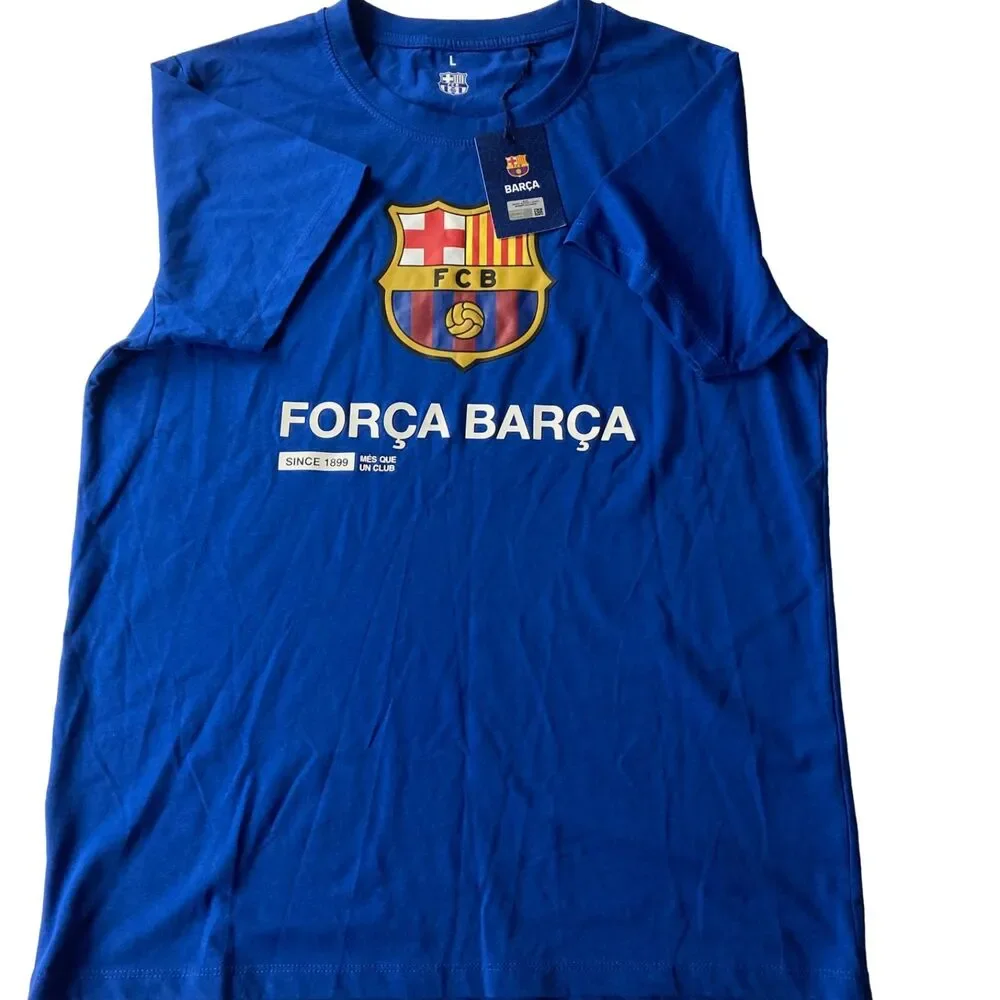 FC Barcelona T-Shirt Men’s Large Blue Força Barça Soccer Futbol Graphic NWT - Picture 10 of 13